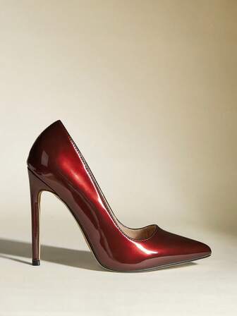 أحذية كعب عالي 4.1 بوصة بنعل مدبب بلون المشمش أنيقة وجذابة، مناسبة للارتداء اليومي في الربيع والخريف، أنيقة وأنيقة وذات كعب مدبب