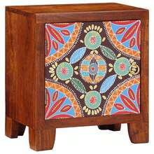 vidaXL Mesa de cabeceira 2 pcs 40x30x45 cm madeira maciça de acácia - Castanho - Ver 10