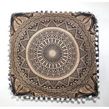CRAFT CASTLE ICC Mandala Barmeri Large Floor Pillow Cover Cushion Meditation Seating Ottoman Throw Cover Hippie Decorative Zipped Bohemian Pouf Ottoman Cases Black Gold, 18\ Square - Vàng đen - Xem 9