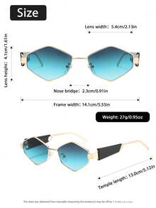 1副男士金属几何框时尚复古太阳镜 - 适合街头摄影、海滩度假休闲及日常穿搭 | 时尚配饰 - 彩色 - 查看 7