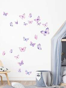 1pc Butterfly Decorative Self-Adhesive Removable Wallpaper, Suitable For Living Room Wall, Window Decoration - Cute Creative Wall Decor, Also Applicable For Refrigerator, Bathroom, Room, Bedroom Decoration - Multicolor - View 9