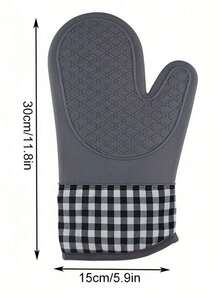 1pc Heat Resistant Silicone Oven Mitt, Suitable For Microwave, Baking, Kitchen, Home Use - Multicolor - View 10