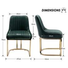 chairus Wahson 2PCS Sillas Comedor Terciopelo Patas Doradas Cojín Grueso - Verde Oscuro - Ver 8