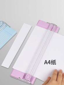 Random Style A4 Paper Cutter, Dual-Sided Guillotine Paper Trimmer, Portable Manual Paper Cutting Tool With Ruler For Office, Craft, Scrapbooking - Multicolor - View 6