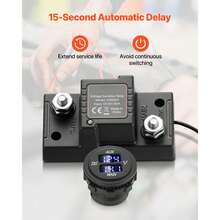 Doppelbatterie Trennrelais Kit, 12 V, 80 A, VSR-spannungsempfindliches Relais mit Voltmeter, LCD-Bildschirm, Batterie-Trennschalter, kompatibel mit Blei-Säure-Batterien, für UTV, ATV - Set: Blei-Säurebatterie 12 V 80 A mit LCD-Anzeige, 60 cm Kabel (6 AWG) - Übersicht 5