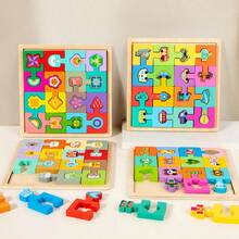 1Set Shape Snap Matching, Building Blocks, Digital Fruit Puzzle Board, Shape Matching Thinking Training, Early Education Puzzle, Wooden Toys, Animal Transportation, Digital Fruit Puzzle Board Game, Shape Matching Thinking Training, Building Blocks, Early Education Toys, Cognitive Puzzle Board Matching, Early Education Puzzle Toys, Parent-Child Interaction, Fun Wooden Toy Gifts - Multicolor - View 4