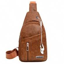 Men's Multi Layer Single Shoulder Bag Outdoor Leisure Crossbody Bag Chest Bag Black Brown Khaki - 卡其色 - 查看 3