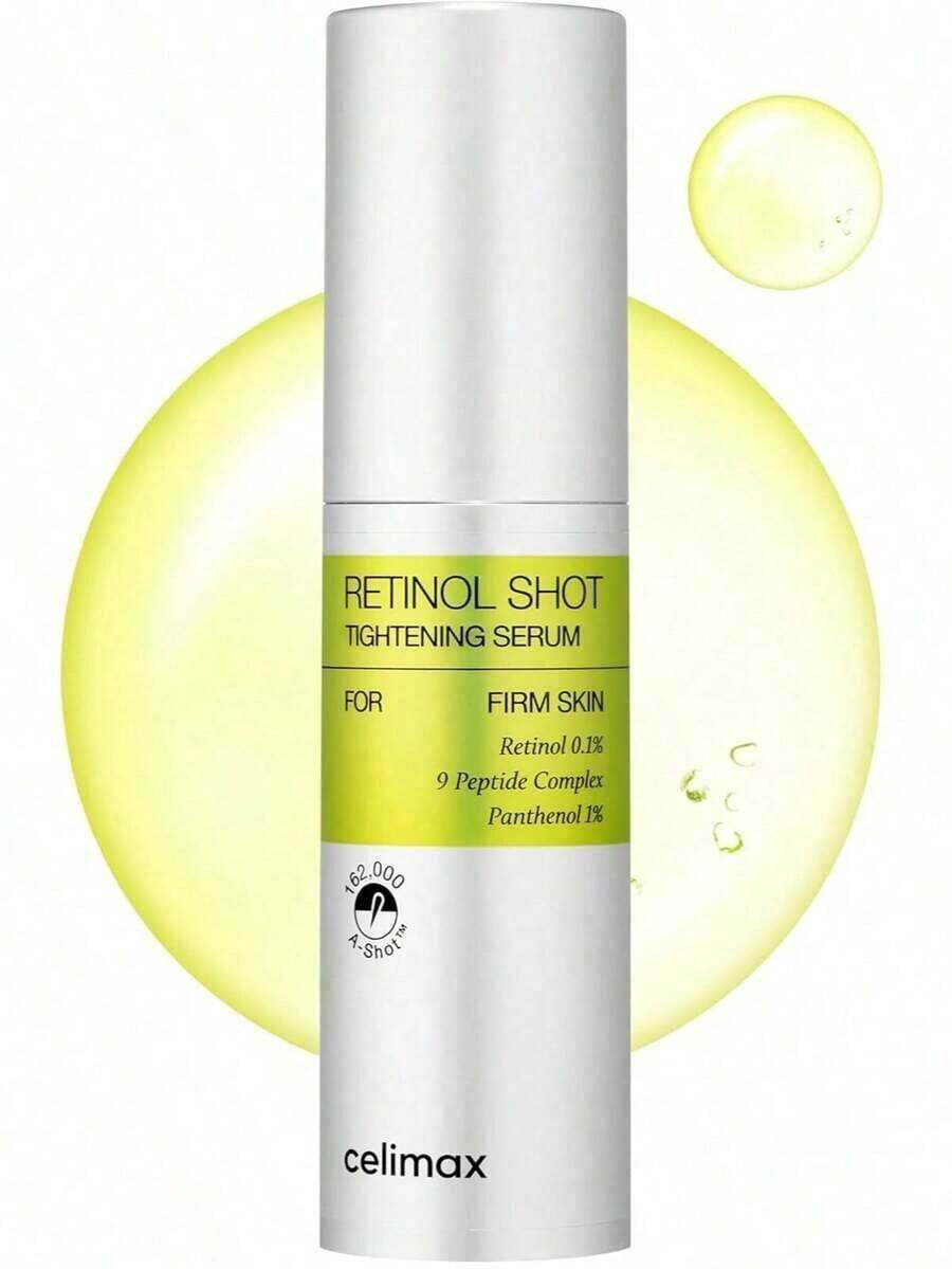 Celimax The Vita A Retinol Shot Tightening Serum |     With Pure Vitamin A Retinol, Peptide, Pore Minimizer, Wrinkles & Fine Lines, Firmer Skin, Anti-Aging, Skin Smoothing 30ml AGKC - Green Liquid - View 1