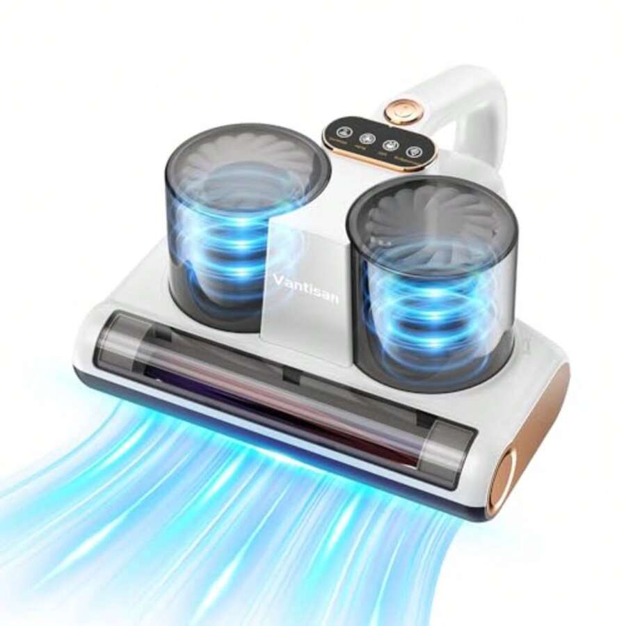 mhjAspiradora para Colchones Aspiradora para Cama con Luz UV-C Succión de 16Kpa Cepillos de Doble Tambor a 30000 RPM Aire Caliente a 60°C Ultrasonido 500W de Potencia para cama sofá cunasleeping Bags - 219156753 - Ver 1