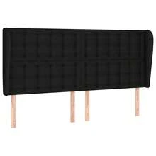 vidaXL Tête de lit com tecido preto 203x23x118/128 cm - Preto - Ver 3