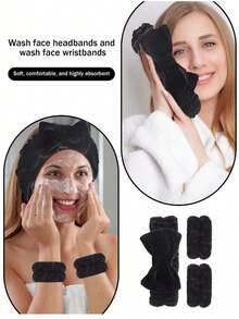 1条休闲百搭纯色运动头带，吸汗头巾，优雅围巾式头带，女士适用，柔软材质，适合秋冬季节。