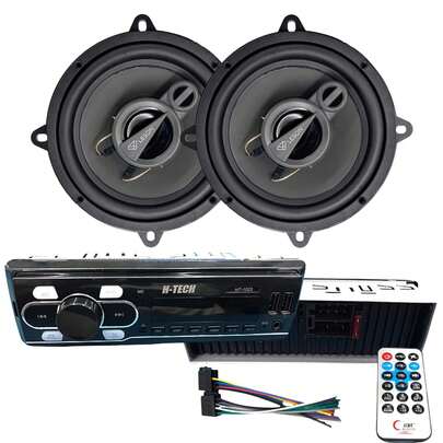  Kit Som Automotivo com Alto-Falantes Triaxiais Leson Diamond 5" + Rádio Bluetooth HT-1023
