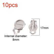 10 piezas de clips de oreja redondos de acero inoxidable, suministros para hacer joyas con ganchos de clip hechos a mano para cabujones y botones de 8-16 mm - Clip de oreja de disco redondo n.° 10 - Ver 10