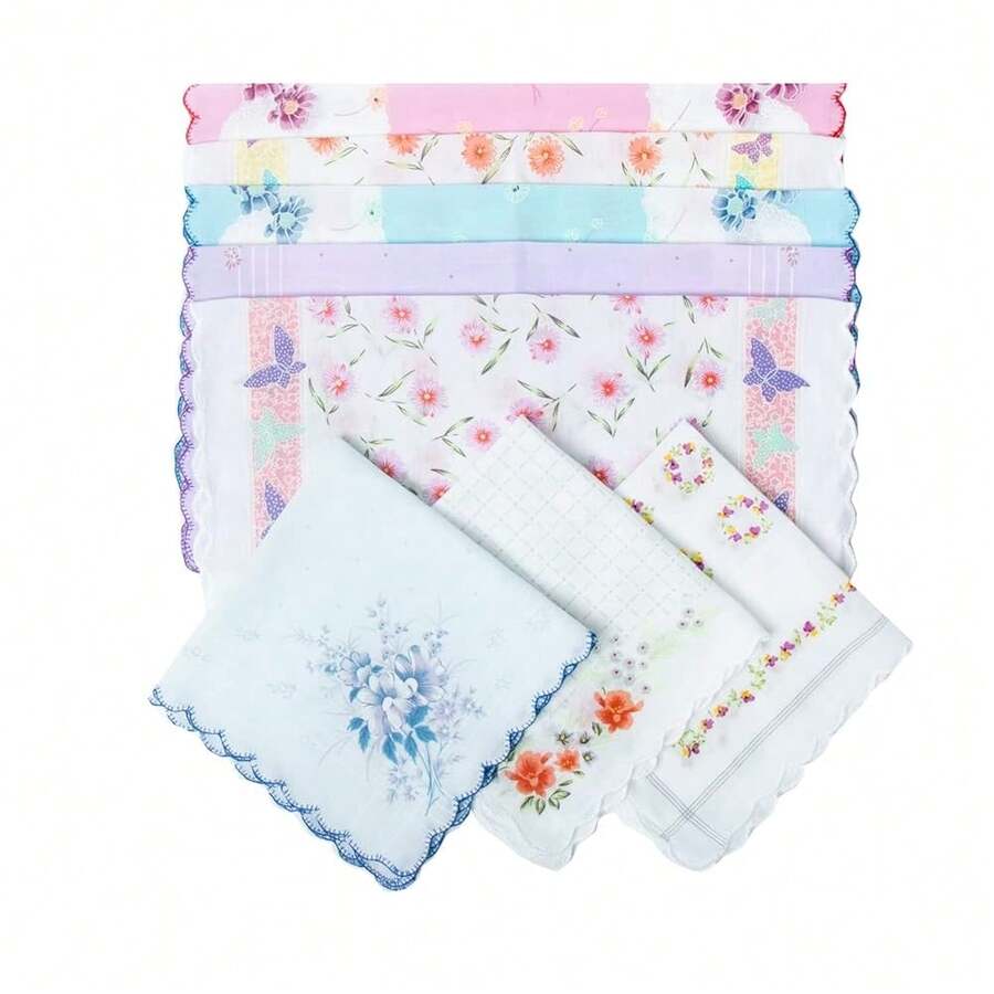 Womens Vintage Floral Print Cotton Handkerchiefs Bulk-2800 - Multi-new - View 1