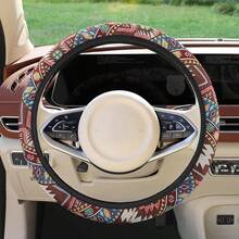 Oriental-Style Steering Wheel Cover Without Inner Rim, Size 14.5-15.3 Inches (Easier Installation With Two People), Made Of Linen, Hand-Stitched, Breathable, Non-Slip, And Secure. Suitable For Sedans, SUVs, Trucks, And Other Automotive Interior Accessories. - PX-5 - View 14