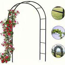 25-Year New Arrival - 1 Black Easy-To-Install Metal Gazette, Stand, Industrial Hardware, Hooks, Garden Arch, Heavy-Duty Steel Frame Supported Arch, Available In Wide Or High Arch Options To Suit Personal Preferences, Suitable For Climbing Plants, Roses, Vegetables, Balloon Arches, Outdoor Garden Decoration, Ideal For Valentine's Day. - Black - View 5