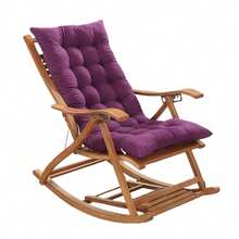 Thickened Rocking Chair Cushion Pad, Tie-Down Lounger Seat Cushion For All Seasons - Purple - View 1