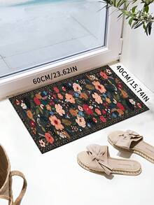 1 件复古花卉图案门垫，适用于玄关、厨房、洗衣房、卧室、家居装饰，是理想的圣诞礼物