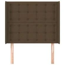 vidaXL Kopfteil mit Flügeln, Dunkelbraun, 103 x 16 x 118/128 cm, Stoff - Braun - Übersicht 1