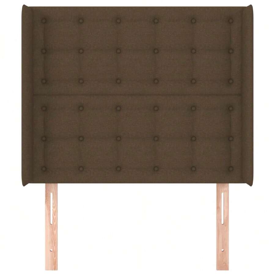 vidaXL Kopfteil mit Flügeln, Dunkelbraun, 103 x 16 x 118/128 cm, Stoff - Braun - Übersicht 1