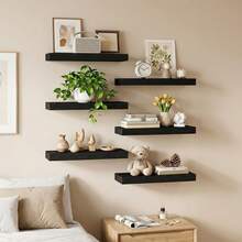 6pcs Floating Shelves, 15.8in Bathroom Oragnizer Shelves, Farmhouse Shelf Wall Decor For Bathroom, Bedroom, Living And Kitchen Room, Room Decor Bathroom Decor Summer Back To School - Nhiều màu - Xem 5