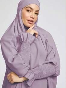 Bộ khăn trùm đầu Khimar thoáng khí và thân thiện với da, phù hợp cho phụ nữ Hồi giáo cầu nguyện và mặc hàng ngày, mọi mùa. - Nhiều màu - Xem 9