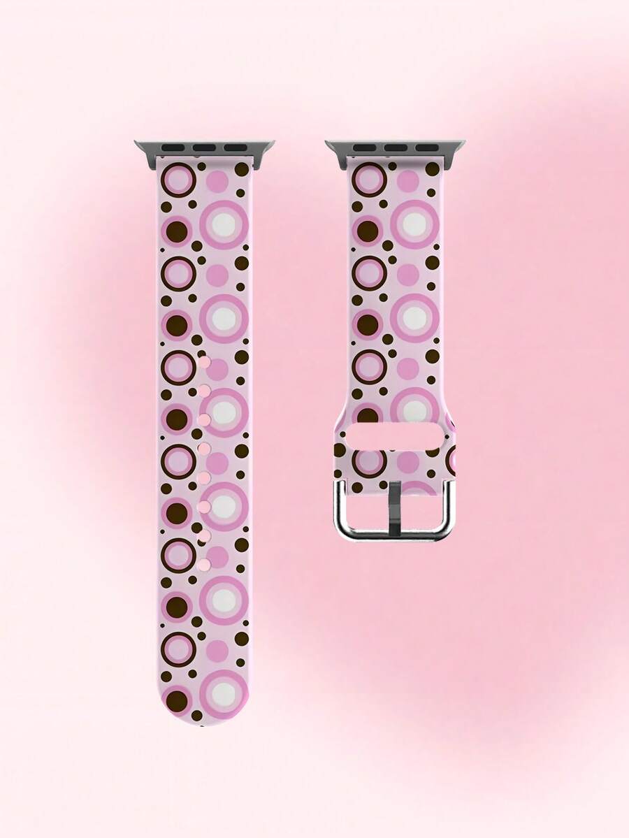 1pc Soft Elastic Breathable Polka Dot Replacement Watch Band, Compatible With Samsung, Garmin, Honor Smartwatches, 38mm 40mm 41mm 42mm 46mm 45mm 44mm 49mm, Fashionable Casual Multi-Color Silicone Watch Strap Compatible With Apple Watch Ultra SE/11/10/9/8/7/6/5/4/3/2/1 - Multicolor - View 1