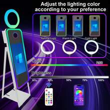 Nuevo fotomatón con espejo mágico y pantalla táctil de 21,5 pulgadas con estuche de transporte, fotomatón portátil con espejo, máquina para selfies para fiestas. - Tipo de Enchufe B USA (110-127V) - Ver 6