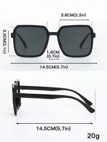 6 piezas Gafas de marco cuadrado grande y casual de PC (Policarbonato), multicolor, de moda para mujer, adecuadas para verano, playa, viajes, fiestas, regalos, uso diario - Multicolor - Ver 4