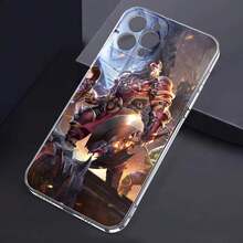 Guerrero con hacha liderando una batalla. Esta elegante funda es compatible con iPhone 17, 16, 15, 14 Pro Max, 13, 12, 11, XR y XS Plus. Fabricada en silicona de vidrio, ofrece protección contra golpes y caídas, además de una sensación superior. Es un regalo ideal para familiares, amigos y seres queridos, y una opción perfecta para Año Nuevo. - transparente - Ver 1