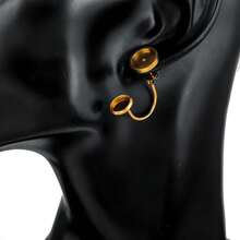 10 Pcs 304 Stainless Steel Blank Tray Earhook U-Shaped Earhook Earplug Welded Disc Jewel Base DIY Empty Tray Jewelry Accessories - Earring Setting - View 7