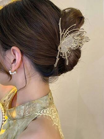 Accessoire pour cheveux en alliage de zinc de style bohème, élégant pince à cheveux papillon. Accessoires de mode élégants pour les cheveux, pinces élégantes