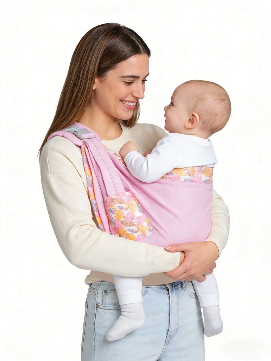 1pc Infant Baby Carrier Nursing Cover, Multifunctional Lightweight Backpack Carrier For Newborns, Convenient For Outdoor Use, Suitable For All Seasons - Pink - View 1