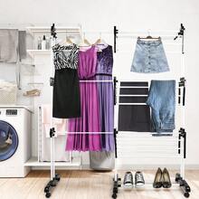 Clothes Drying Rack On Legs, Extendable, 3 Levels, Foldable Clothes Dryer, For Indoor/Outdoor Use, 75-142.5 X 64 X 170 Cm - Đen và trắng - Xem 8