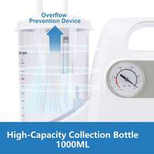 Máquina de succión portátil, aspirador eléctrico para uso doméstico, dispositivo de succión de flema de presión negativa ajustable, herramienta de eliminación de moco de mesa - Blanco - Ver 7