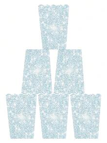 10pcs/20pcs/50pcs Glitter Blue Party Paper Popcorn Boxes Disposable Light Blue Paper Snack Popcorn Containers Buckets For Pop Corn Blue Treat Candy Boxes For Nacho Hot Dog For Movie Night Cinema Carnival Birthday Wedding Gender Reveal Baby Shower Party Decorations Supplies Gifts - Blue - View 4