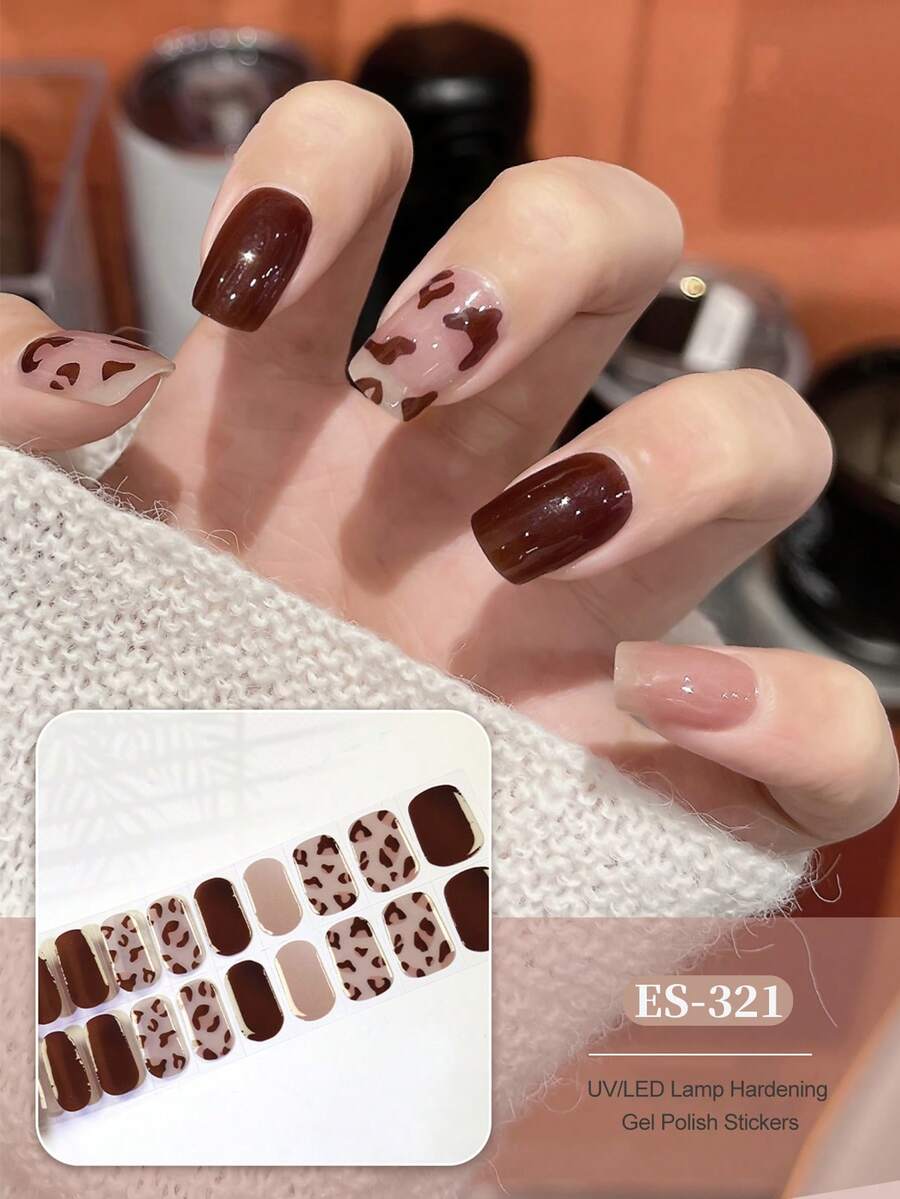 20片装 Emi UV 凝胶美甲贴纸，透明底胶，沙龙品质，持久耐用，ES20 跨境批发，与红皮书美甲贴纸相同，美甲用品