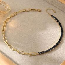 1 chiếc dây chuyền nữ bằng thép không gỉ mạ vàng 18k đính kim cương, kiểu dáng thời trang và cao cấp, phù hợp cho các bữa tiệc và hẹn hò, trang sức phong cách Boho. - Nhiều màu - Xem 14