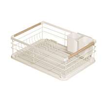 Dish Drying Rack With Cutlery Holder & Removable Drip Tray: Essential Kitchen Organizer - White - View 1