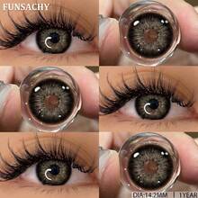 FUNSACHY 1副装软性彩色隐形眼镜，提升眼妆效果，年抛型，14.0mm-14.5mm，适合万圣节角色扮演