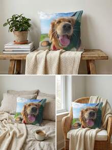 1pc Customized Pillowcase, DIY Personalized Decorative Square Printed Pillowcase, Ideal Mother's Day Gift, Exclusive Custom Design, Perfect Gift For Lovers, Parents, Family And Friends - Multicolor - View 5