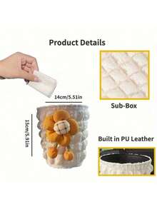 Keep Your Car Clean And Organized-Cute Flower Creative Hanging Car Trash Can, Armrest Box Trash Basket, Car Small Item Storage Bucket - A - View 7