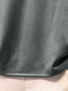 男士字母印花落肩宽松休闲短袖T恤 - 灰色 - 查看 5