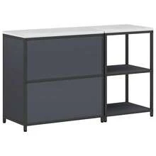 vidaXL Ensemble de rangement cuisine avec étagère 2 pcs Anthracite - Gris - Voir 11