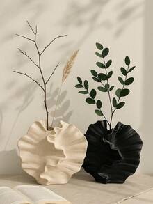 1pc Creative Abstract Vase Home Decor, White Floral Rattan Vase, Minimalist Boho Nordic Style, Suitable For Modern Farmhouse Decor, Living Room, Kitchen, Bedroom, Dining Table, Etc. - Multicolor - View 2