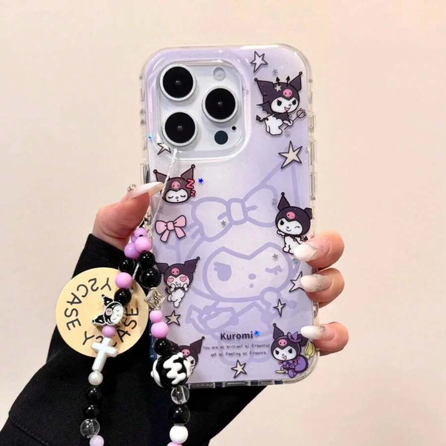 SANRIO Korean Cute Kuromi Kawaii Star Purple Case 11 12 13 14 15 16 17 Pro Max Plus Lovely Y2K Cover - A - Xem 1