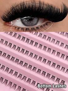 Rikuaild 160pcs Natural Looking Mink Eyelash Extensions, 6-8mm Mixed Length, Fluffy & Lightweight, Soft Cluster Lashes, Suitable For Daily Makeup, Reusable - C - View 2