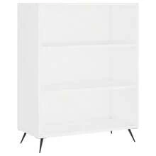 vidaXL Buffet alto branco 69,5x34x180 cm Bois d'ingénierie - Branco - Ver 7