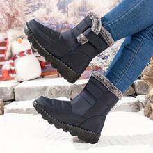 2026 Winter New Women's Warm Fur-Lined Snow Boots Non-Slip Thick Sole Casual Ankle Boots - Màu xanh lam - Xem 4