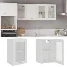 vidaXL vitrina suspendida "Lyon" Blanc 40 x 31 x 60 cm Bois d'ingénierie - Blanco - Ver 2